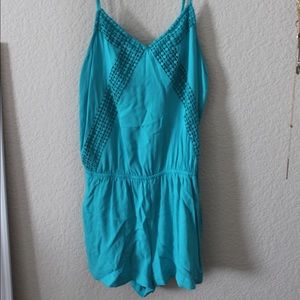 Turquoise Crochet Romper